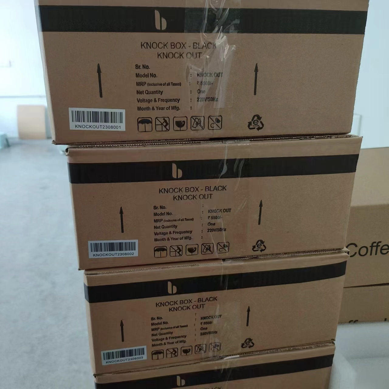 Carton with barcode and shipping marks